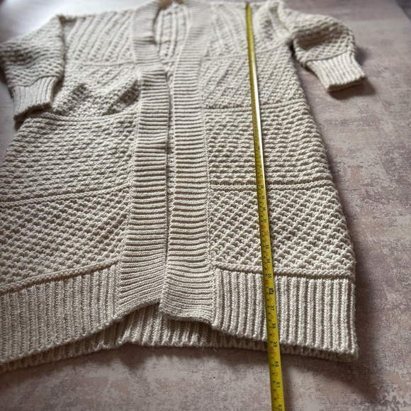 By Anthropologie Oversized Long Chunky Knit Cardigan Duster S - Picture 8 of 8